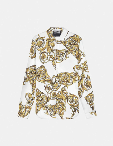Picture of Versace White Garland Baroque Slim Shirt