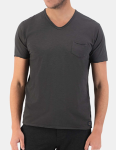 Picture of Dstrezzed Charcoal Slub Textured Pocket Tee