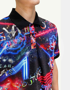Picture of Versace Galaxy Print Regular Polo