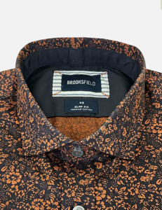 Picture of Brooksfield Brown Floral Slim Shirt