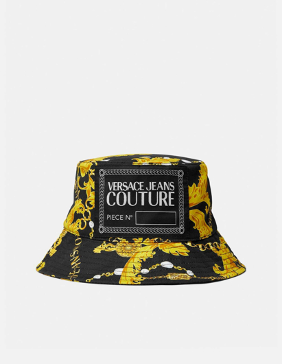 Picture of Versace Chain Baroque Canvas Bucket Hat