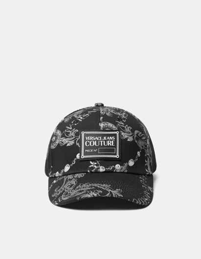 Picture of Versace Grey Chain Baroque Canvas Cap
