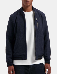 Picture of Dstrezzed Navy Wool Bomber Jacket