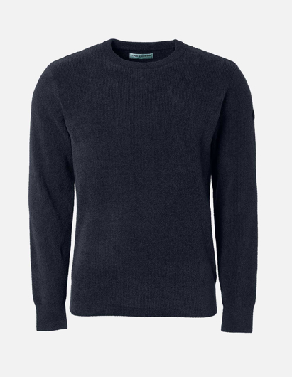 Picture of No Excess Navy Velvet Knit Pullover