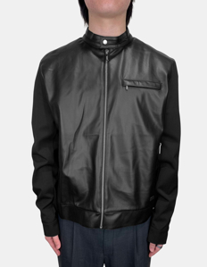 Picture of Karl Lagerfeld Pleather Contrast Zip Jacket