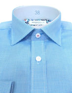 Picture of Brooksfield Aqua Micro text Slim Shirt
