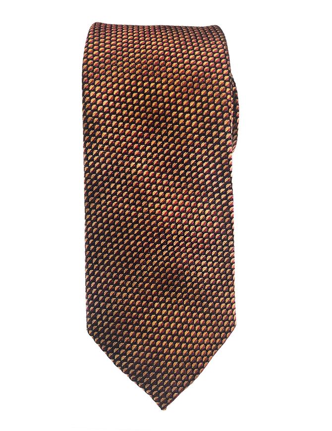 Picture of Ted Baker Orange Scale Pattern Silk Tie