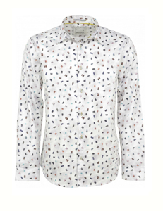 Picture of No Excess Camera Print Shirt in White