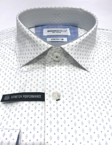 Picture of Brooksfield White Diamond Stretch Shirt