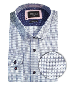 Picture of Brooksfield Blue Cross Check Luxe Shirt