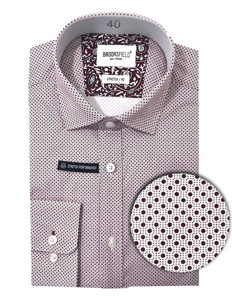 Picture of Brooksfield Wine Dots Stretch Real Shirt