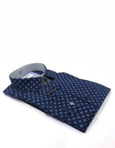 Picture of Brooksfield Motif Navy Stretch Real Shirt