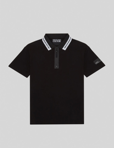Picture of Versace Jeans Couture Black Logo Details Polo - For IVAN