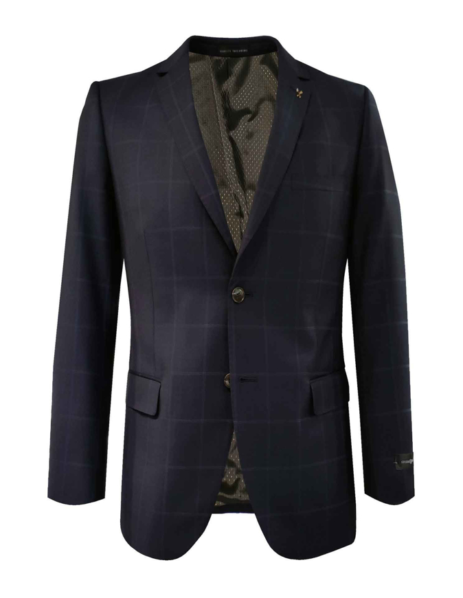 Picture of Studio Italia Navy Overcheck 2 Trouser Suit