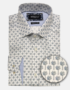 Picture of Brooksfield Palm Print Luxe White Shirt