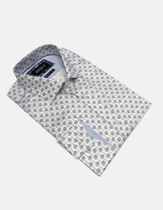 Picture of Brooksfield Palm Print Luxe White Shirt