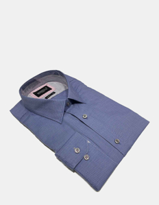 Picture of Brooksfield Navy Textured Dobby Luxe Shirt