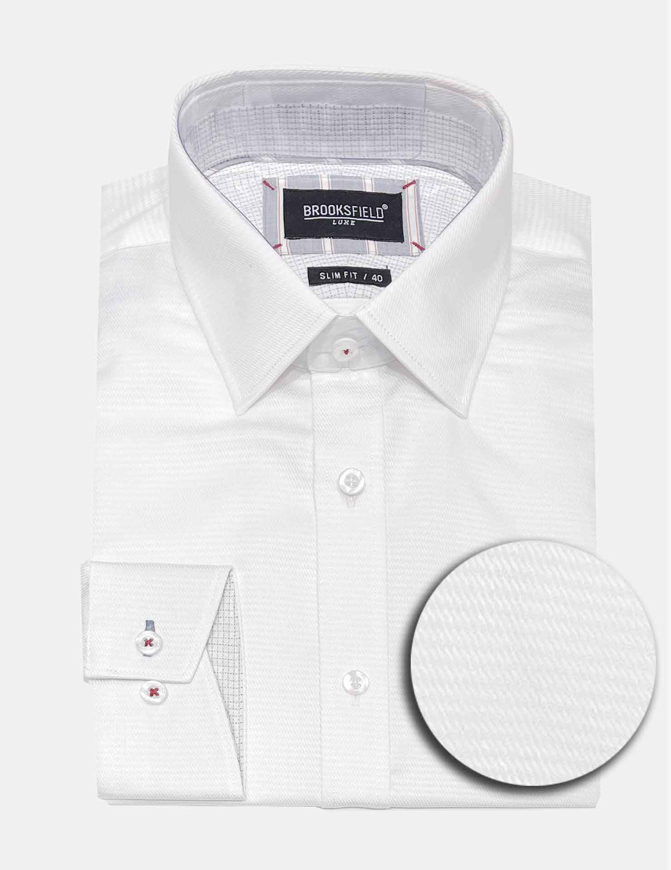 Picture of Brooksfield Textured Luxe White Shirt