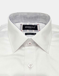 Picture of Brooksfield Textured Luxe White Shirt