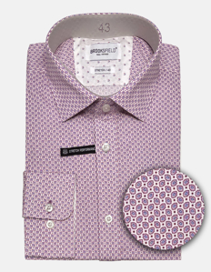 Picture of Brooksfield Real Motif Print Pink Stretch Shirt