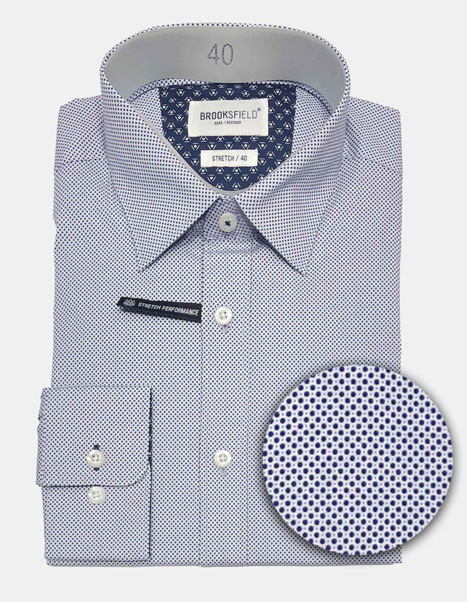 Picture of Brooksfield Real Dot Print Lilac Stretch Shirt