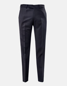 Picture of Karl Lagerfeld Navy Textured Check Suit