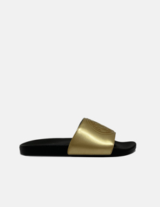 Picture of Versace Jeans Couture Black & Gold V-Emblem Slide