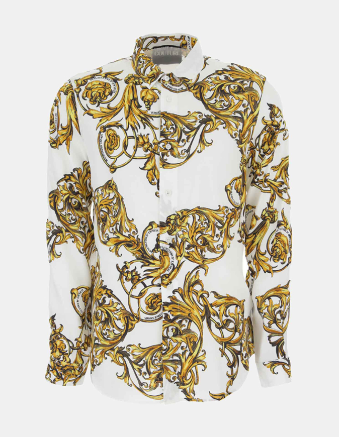 Versace White Garland Baroque Slim Shirt | George Harrison | Designer ...
