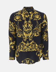 Picture of Versace Black Garland Baroque Slim Shirt