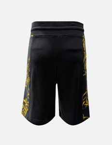 Picture of Versace Black Garland Baroque Sweat Shorts