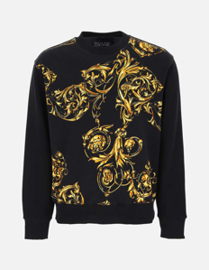 Picture of Versace Black Garland Baroque Print Sweatshirt