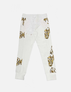 Picture of Versace Garland Baroque Side Panel White Trackpants