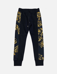 Picture of Versace Garland Baroque Side Panel Black Trackpants
