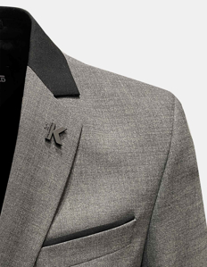 Picture of Karl Lagerfeld Grey Contrast Stretch Suit
