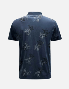 Picture of No Excess Navy Floral Polo Tee