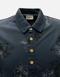 Picture of No Excess Navy Floral Polo Tee