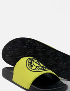 Picture of Versace Jeans Couture Yellow V-Emblem Slide
