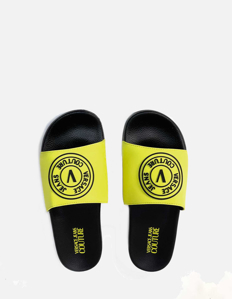 Picture of Versace Jeans Couture Yellow V-Emblem Slide