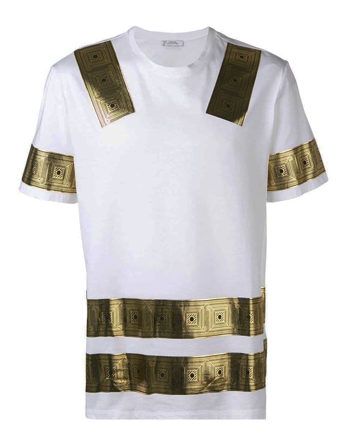 white and gold versace t shirt