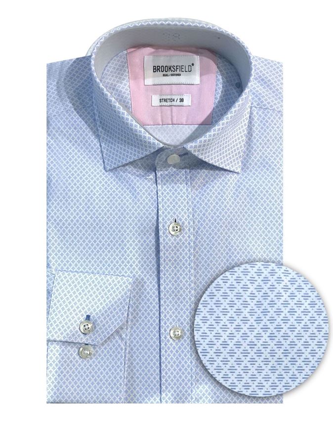 Picture of Brooksfield Blue Diamond Stretch Shirt