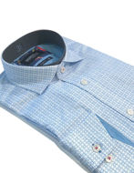 Picture of Brooksfield Blue Geo Motif Luxe Shirt