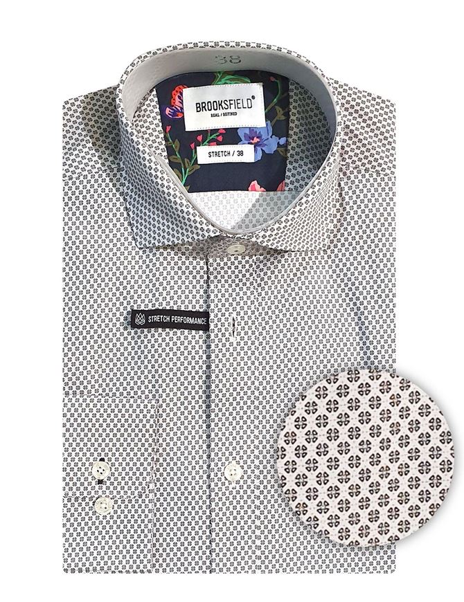 Picture of Brooksfield Motif Pattern Stretch Shirt