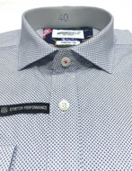 Picture of Brooksfield Navy Circle stretch Shirt