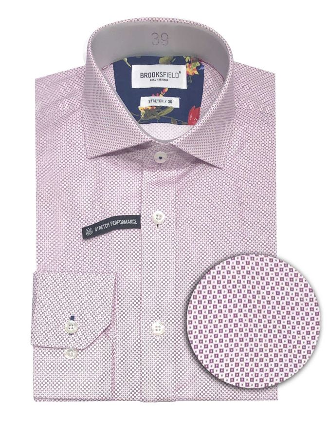 Picture of Brooksfield Pink Circle stretch Shirt