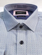 Picture of Brooksfield Blue Cross Check Luxe Shirt