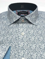Picture of Brooksfield Teal Paisley Print Luxe Shirt