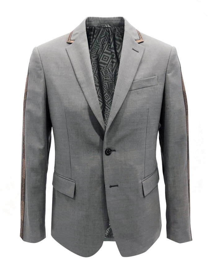 Picture of Versace Logo Tape Stretch Grey Suit