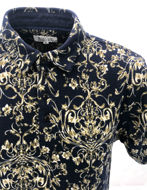 Picture of Pearly King Floral Knitted Navy Polo
