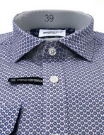 Picture of Brooksfield Feather Pattern Blue Stretch Real Shirt