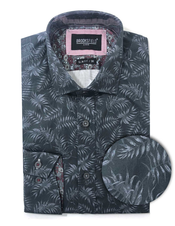 Picture of Brooksfield Leaf Print Luxe Shirt